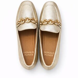 Donald J. Pliner Metallic Gold Chain Loafers